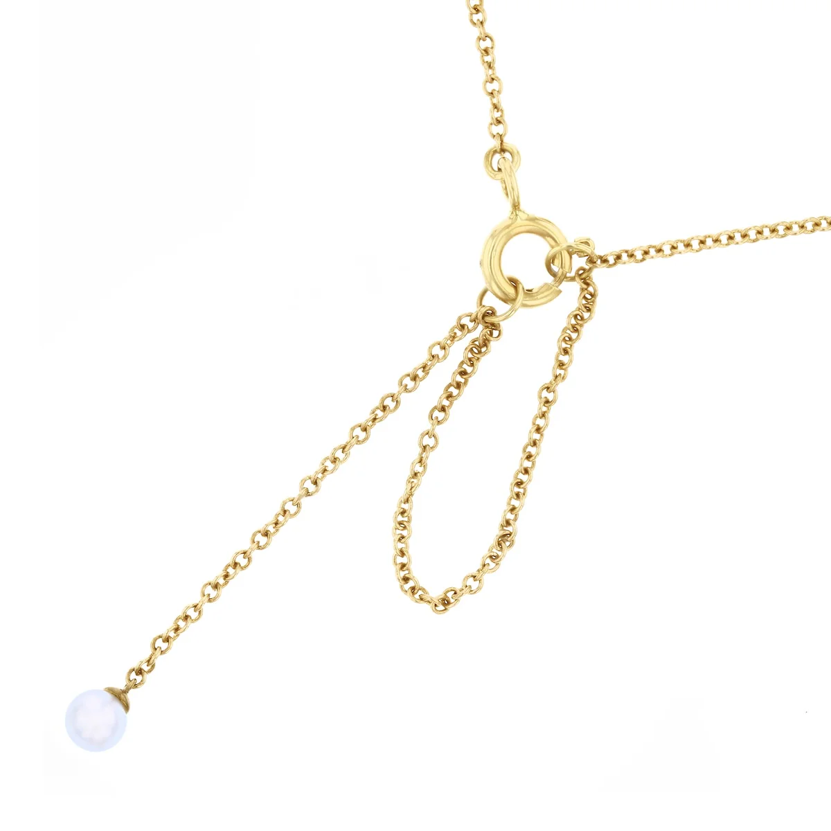 0.04ct Diamond Double Circle Drop Necklace | Pre-Loved | 9K Yellow Gold - Image 4