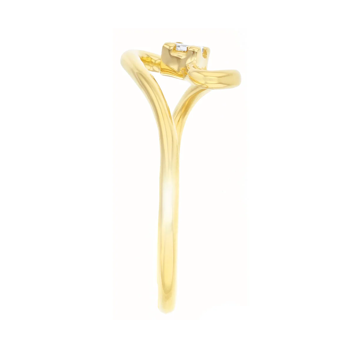 0.08ct Princess Cut Diamond Twisted Dress Ring | Pre-Loved | 18K Yellow Gold - Image 3