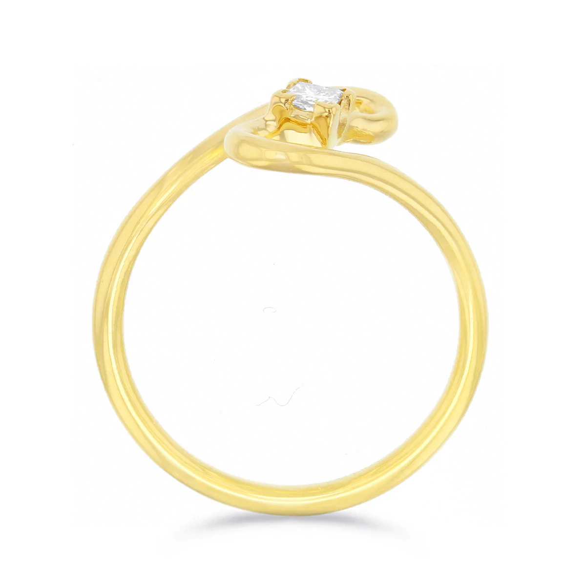 0.08ct Princess Cut Diamond Twisted Dress Ring | Pre-Loved | 18K Yellow Gold - Image 4