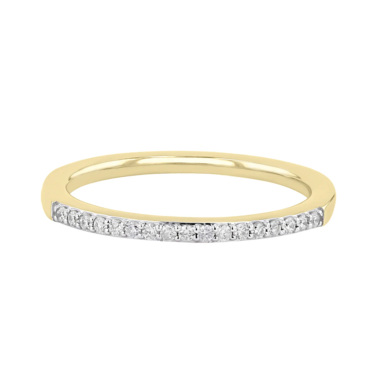 Soleil Collection 0.10ct Round Brilliant Diamond Half Eternity Ring | 9K Solid Yellow Gold - Image 2