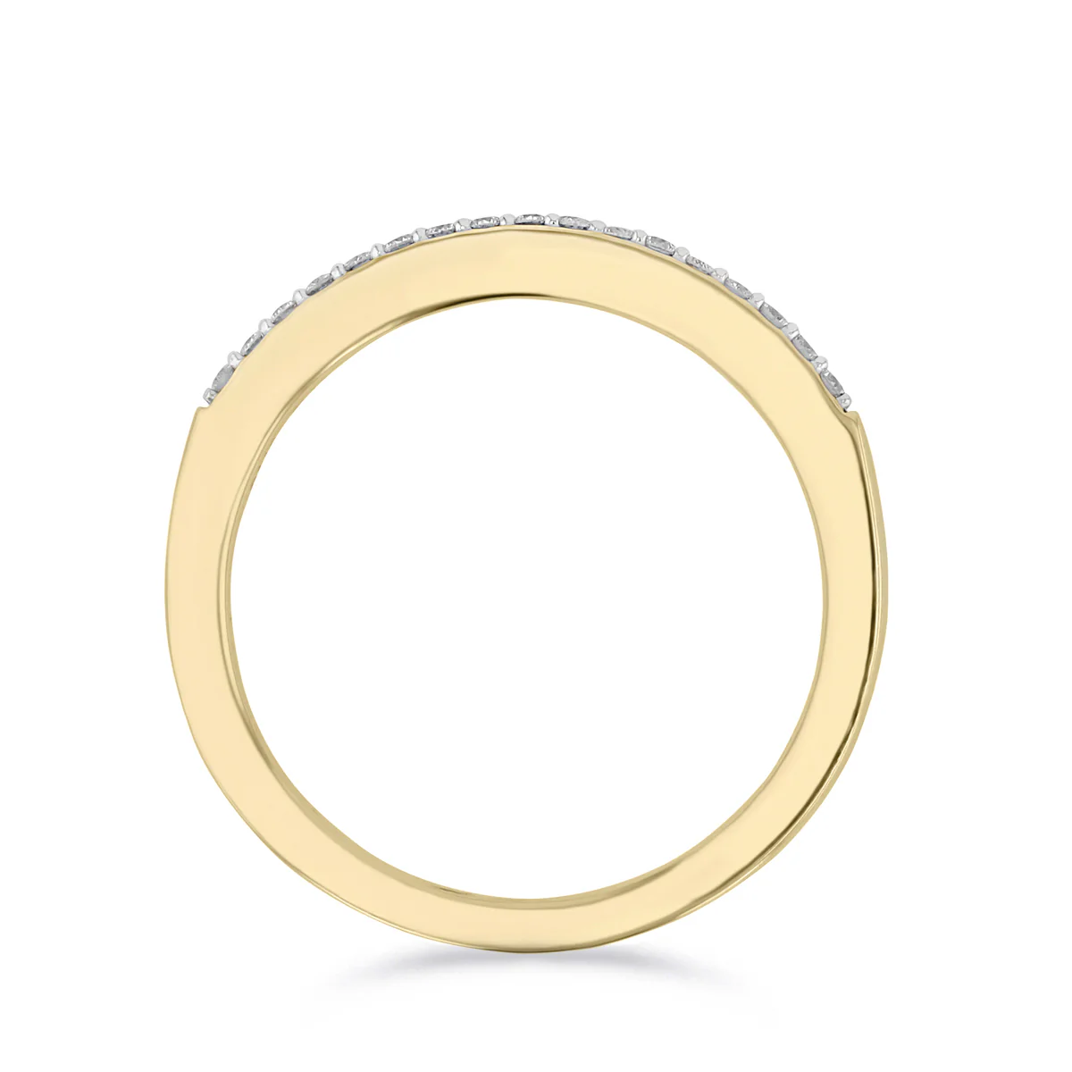 Soleil Collection 0.10ct Round Brilliant Diamond Half Eternity Ring | 9K Solid Yellow Gold - Image 4