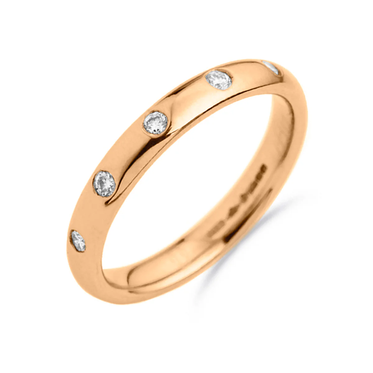 0.13ct Lavender Diamond Set Wedding Ring | 18ct Rose Gold