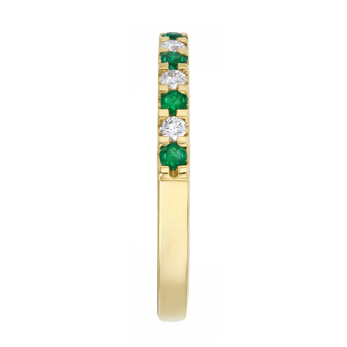 Bijou Collection 0.16ct Emerald and Diamond Half Eternity Ring | 9K Yellow Gold - Image 4