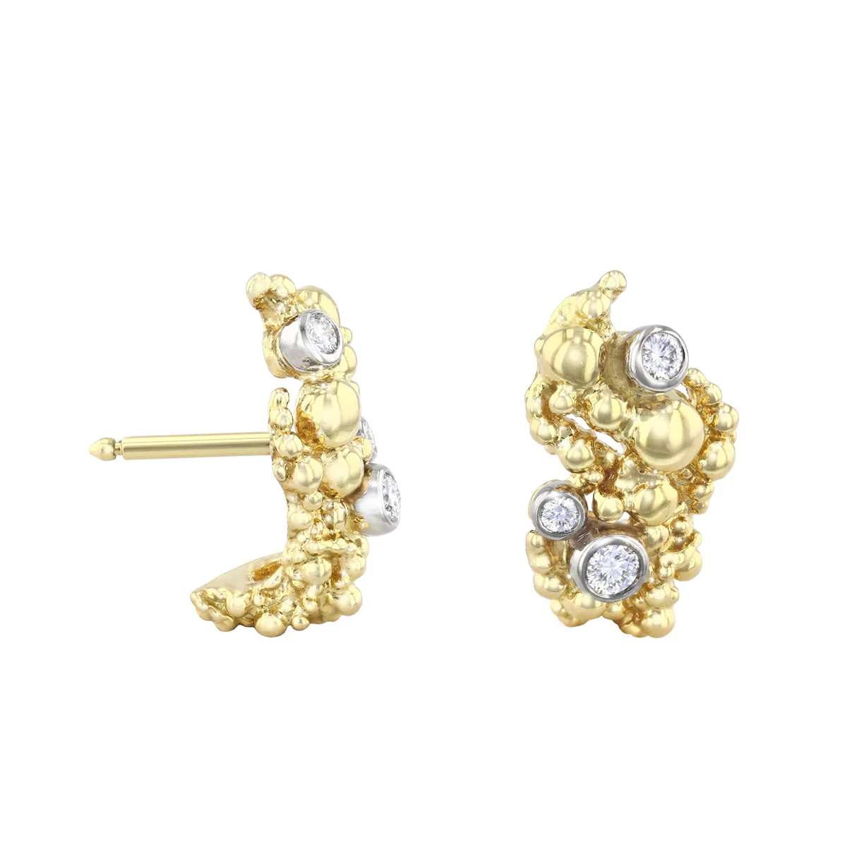 0.17ct Brilliant Cut Diamond Classical Half Hoop Earrings | Pre-Loved | 18K Yellow Gold - Image 4