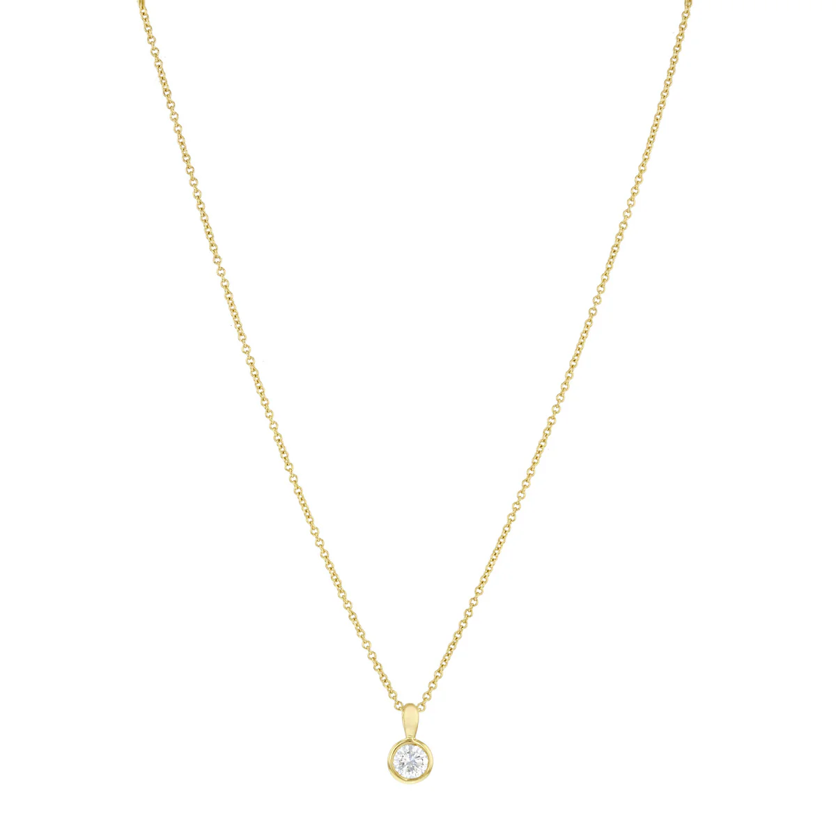 0.21ct Brilliant Cut Diamond Rubover Pendant | Pre-Loved | 9K Yellow Gold - Image 2