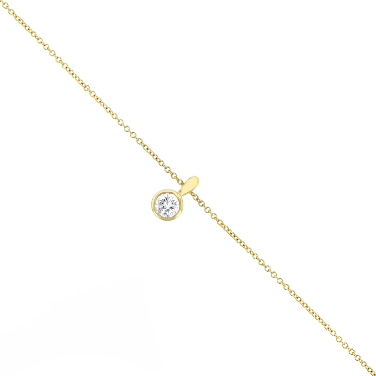 0.21ct Brilliant Cut Diamond Rubover Pendant | Pre-Loved | 9K Yellow Gold - Image 3