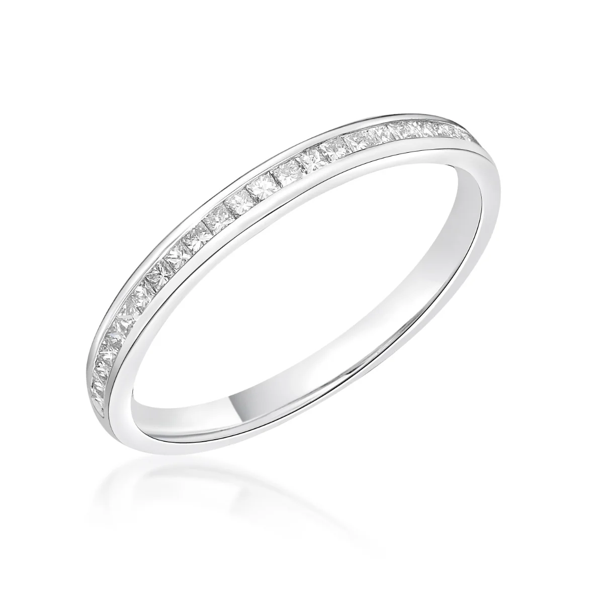 0.25ct Elodie Princess Cut Half Eternity Ring | 18K White Gold