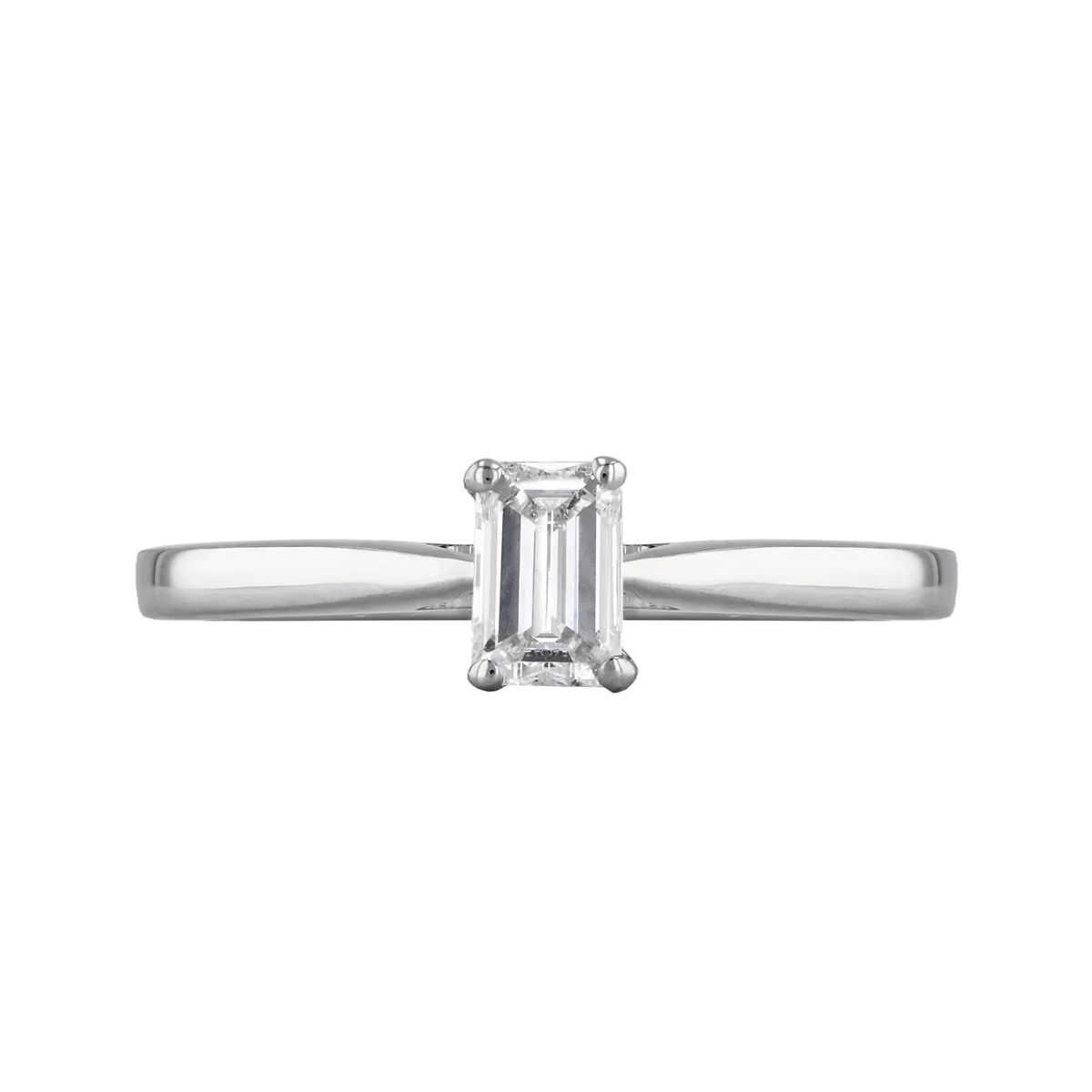 0.31ct Lab Grown Emerald Cut Diamond Solitaire Engagement Ring | Platinum - Image 2