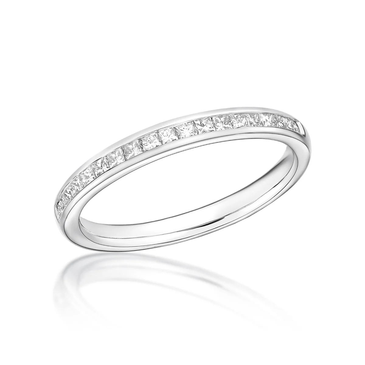 0.34ct Elodie Princess Cut Half Eternity Ring | 18K White Gold