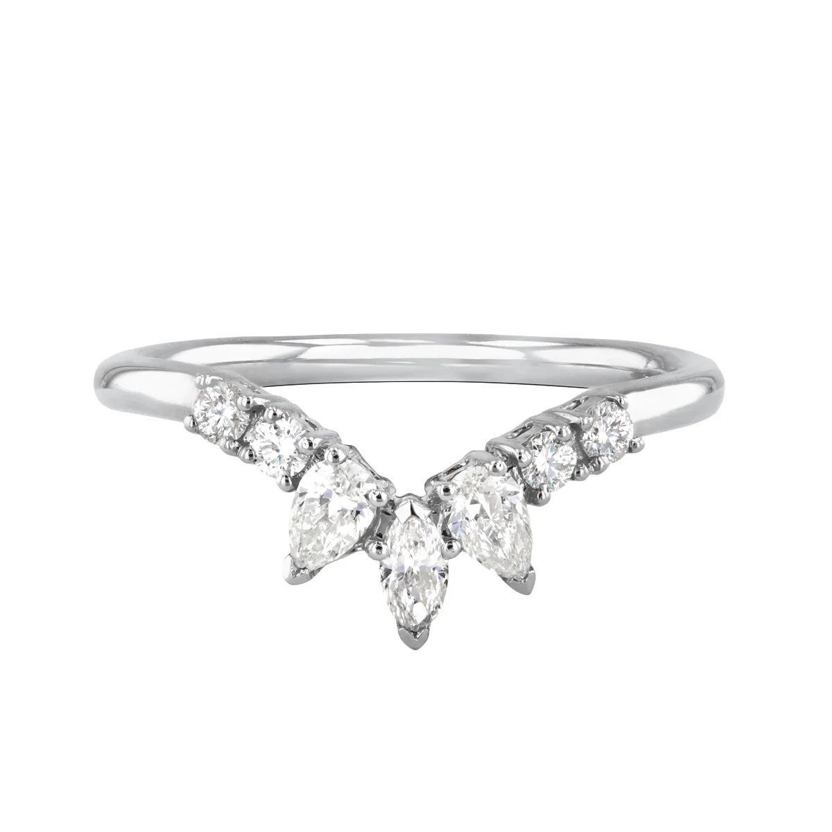 0.35ct Ailsa Pear and Round Cut Diamond Tiara Ring | Platinum - Image 5