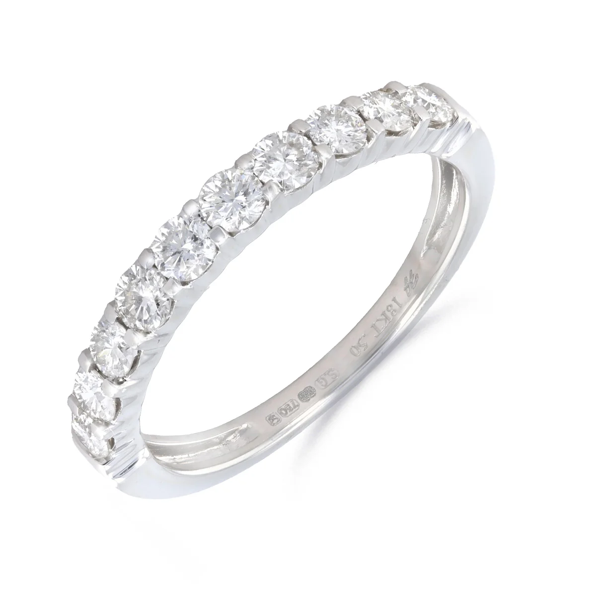 0.40ct Brilliant Cut Diamond Half Eternity Ring | Pre-Loved | 18K White Gold