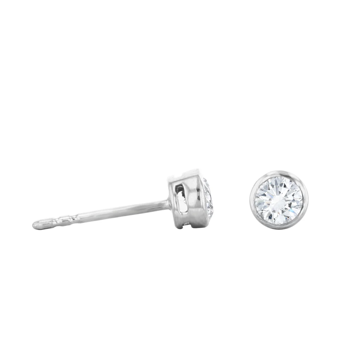 Everyday Diamonds Collection 0.40ct tw. Round Brilliant Rubover Diamond Stud Earrings | 9K White Gold - Image 2