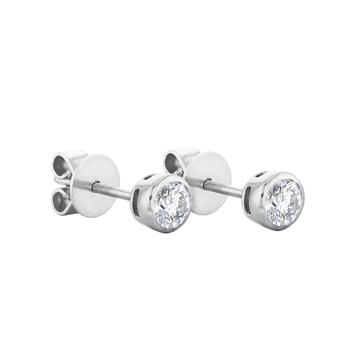 Everyday Diamonds Collection 0.40ct tw. Round Brilliant Rubover Diamond Stud Earrings | 9K White Gold - Image 3