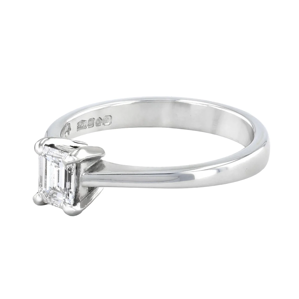 0.43ct Emerald Cut Diamond Solitaire Engagement Ring | Pre-Loved | Platinum - Image 3