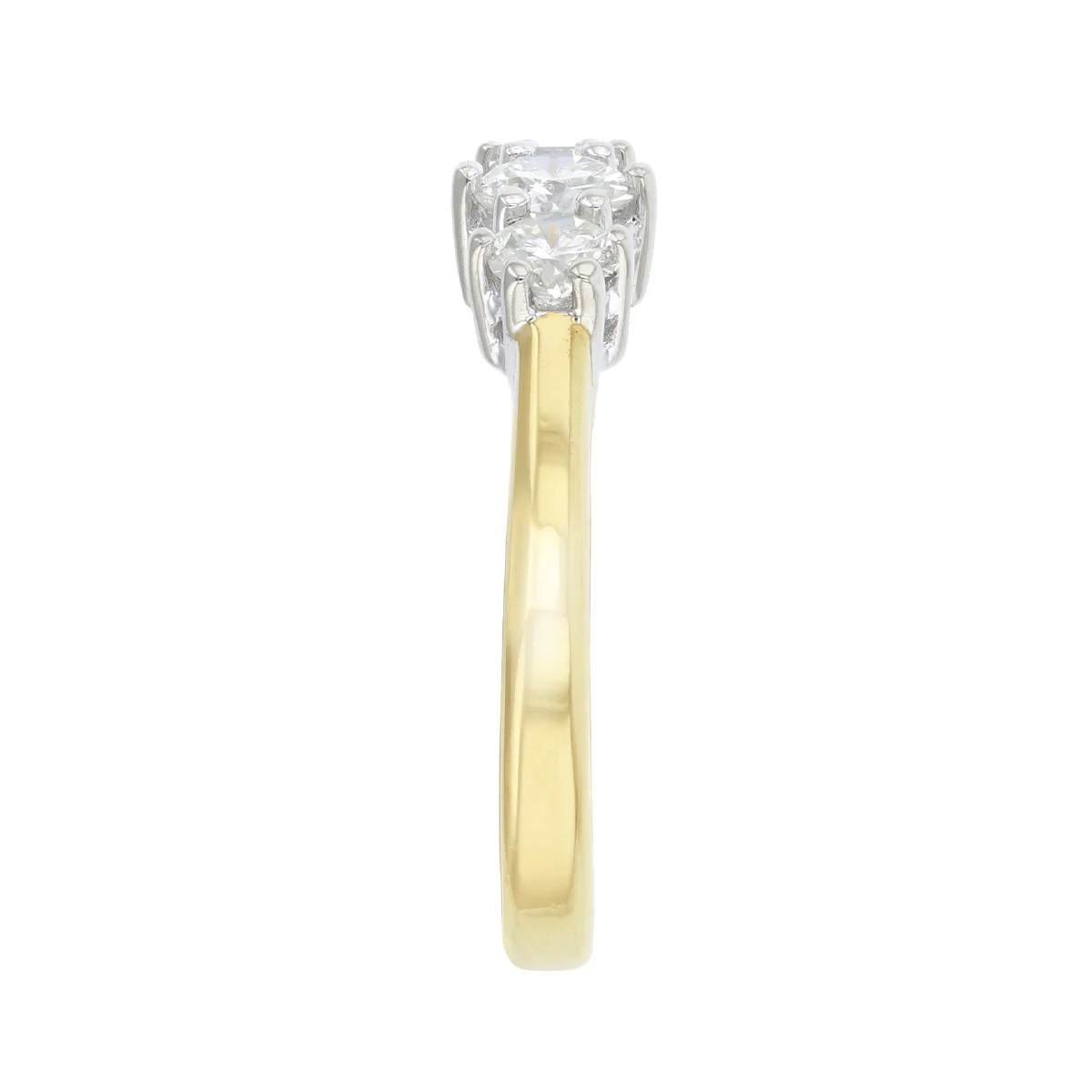 0.45ct Brilliant Cut Diamond Three Stone Ring | Pre-Loved | 9K Yellow Gold - Image 3