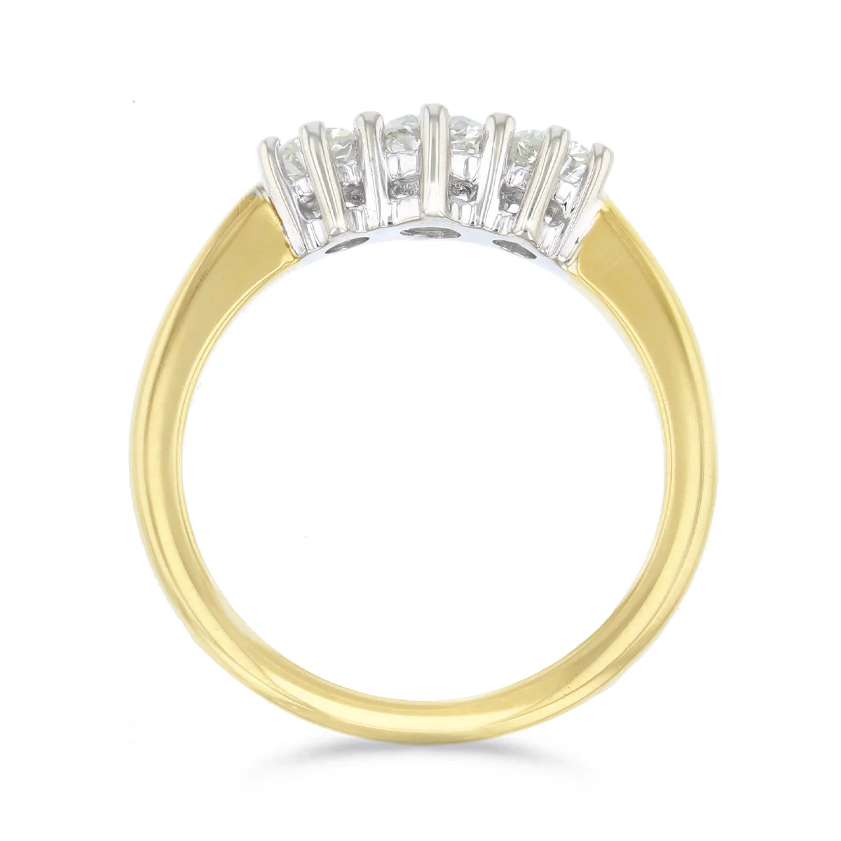 0.45ct Brilliant Cut Diamond Three Stone Ring | Pre-Loved | 9K Yellow Gold - Image 4
