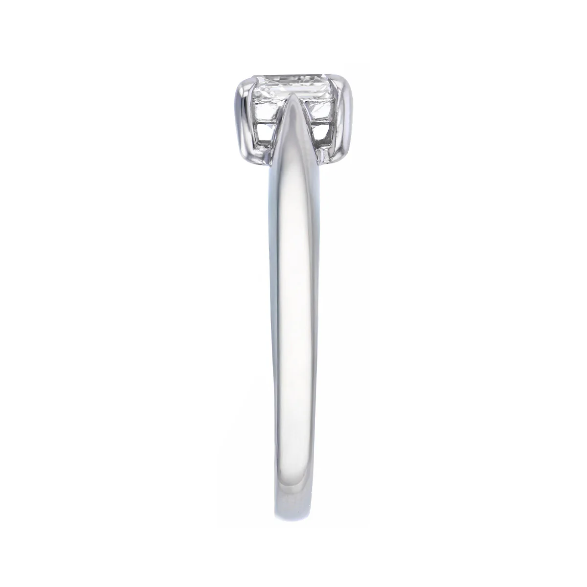 0.50ct Emerald Cut Solitaire Engagement Ring | Pre-Loved | 18K White Gold - Image 4