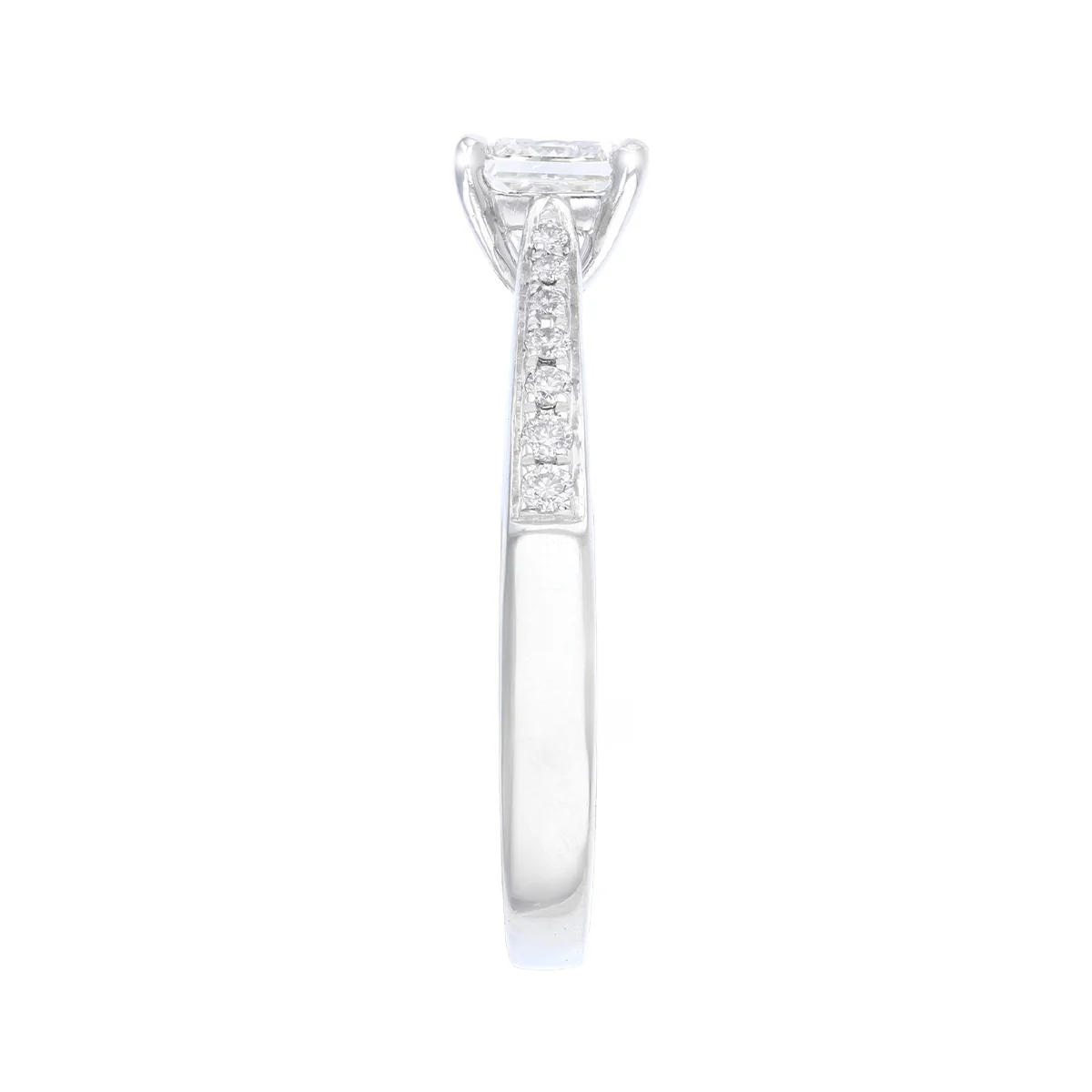 0.50ct Princess Cut Diamond Shoulder Set Engagement Ring | Pre-Loved | Platinum - Image 4