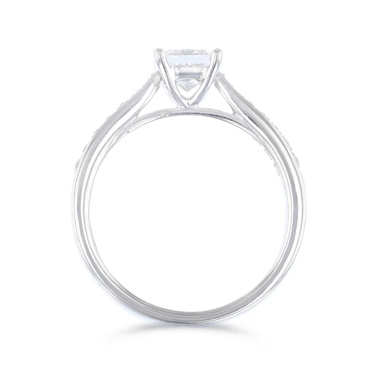 0.50ct Princess Cut Diamond Shoulder Set Engagement Ring | Pre-Loved | Platinum - Image 5