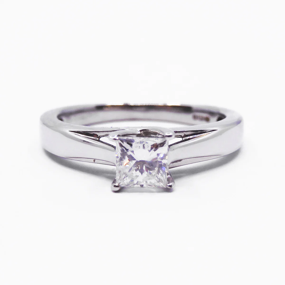 0.50ct Princess Cut Diamond Solitaire Engagement Ring | Pre-Loved | Platinum