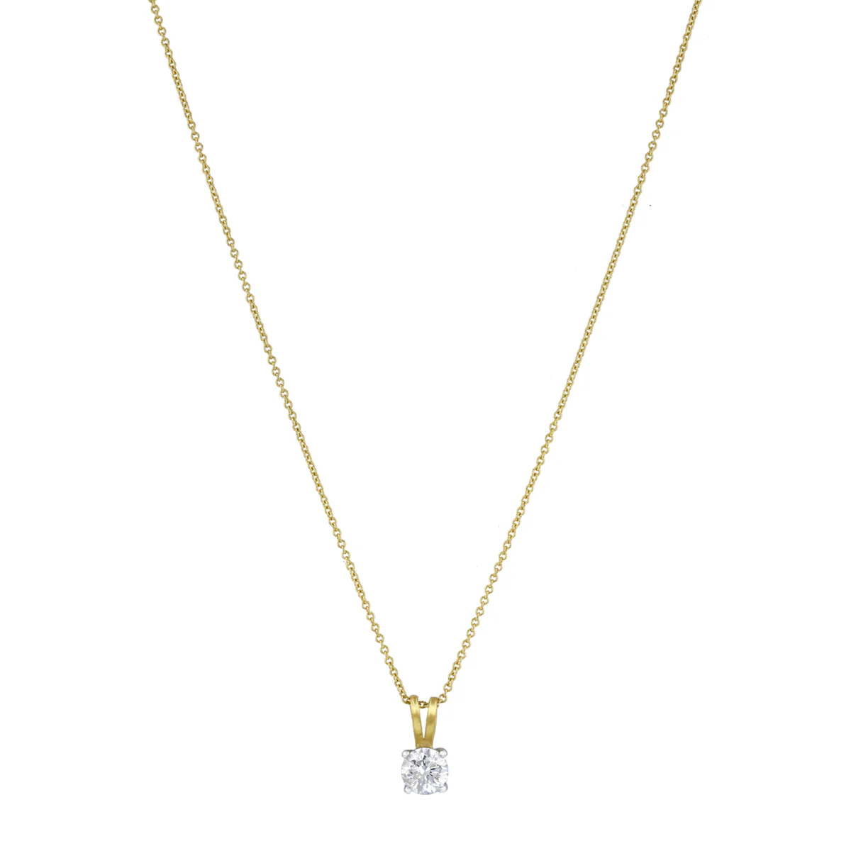 0.50ct Round Brilliant Cut Diamond Solitaire Pendant (Chain Not Included) | Pre-loved | 18K Yellow Gold - Image 2
