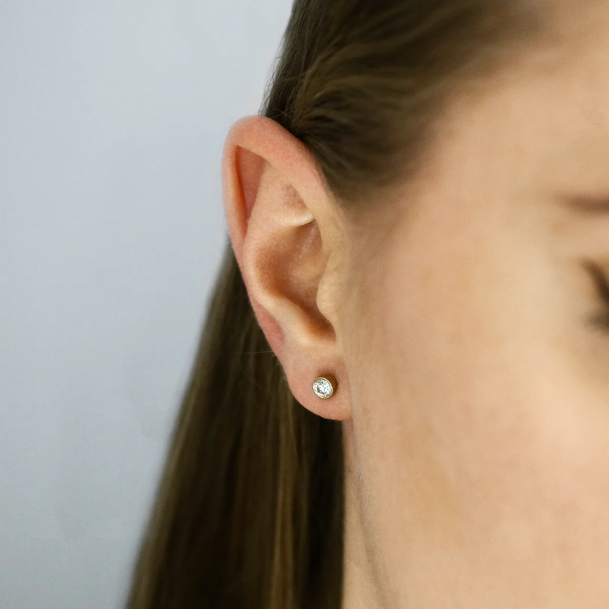 0.50ct Round Solitaire Rubover Stud Earrings | Pre-Loved | 18K Yellow Gold - Image 6