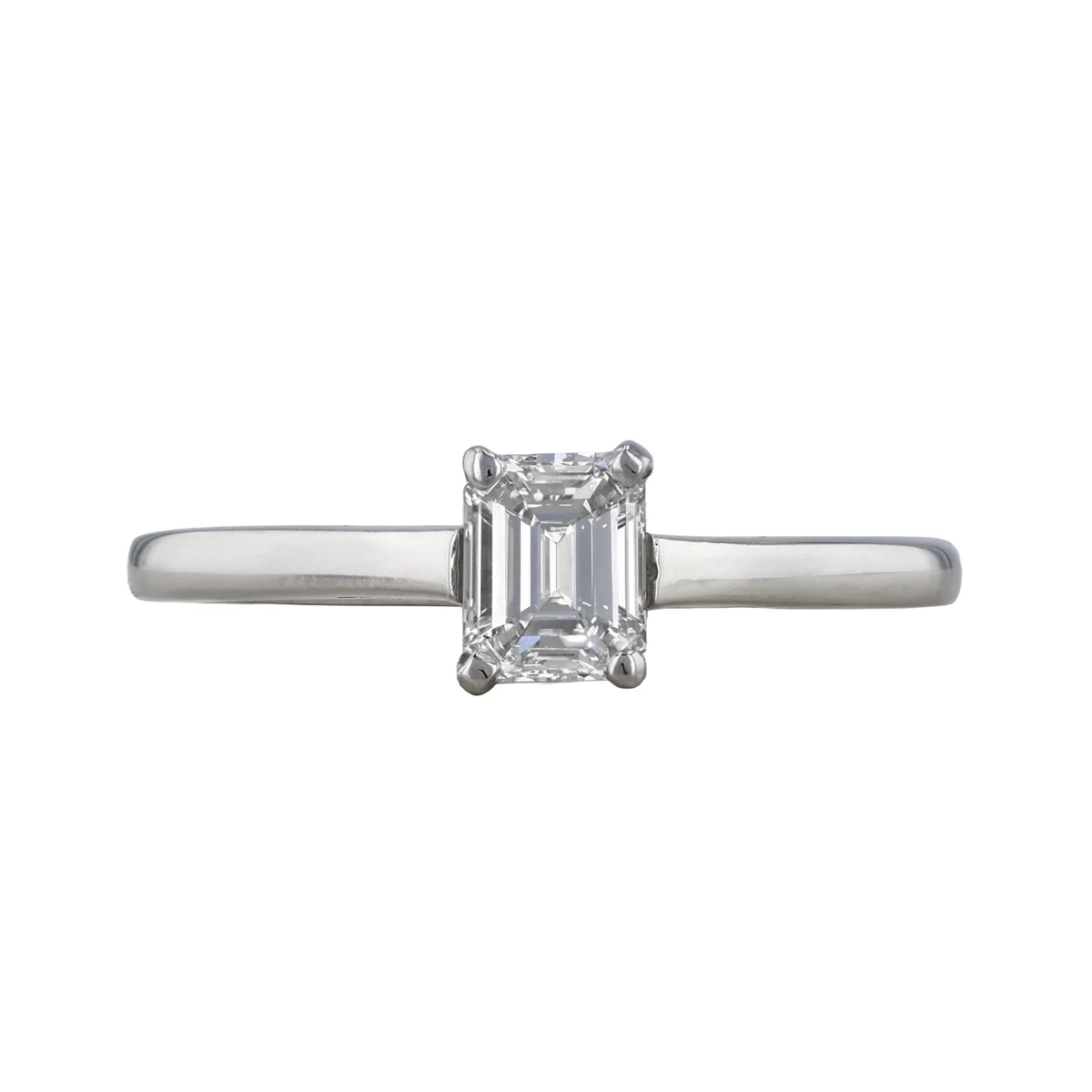 0.51ct Emerald Cut Diamond Solitaire Engagement Ring | Pre-Loved | Platinum - Image 2