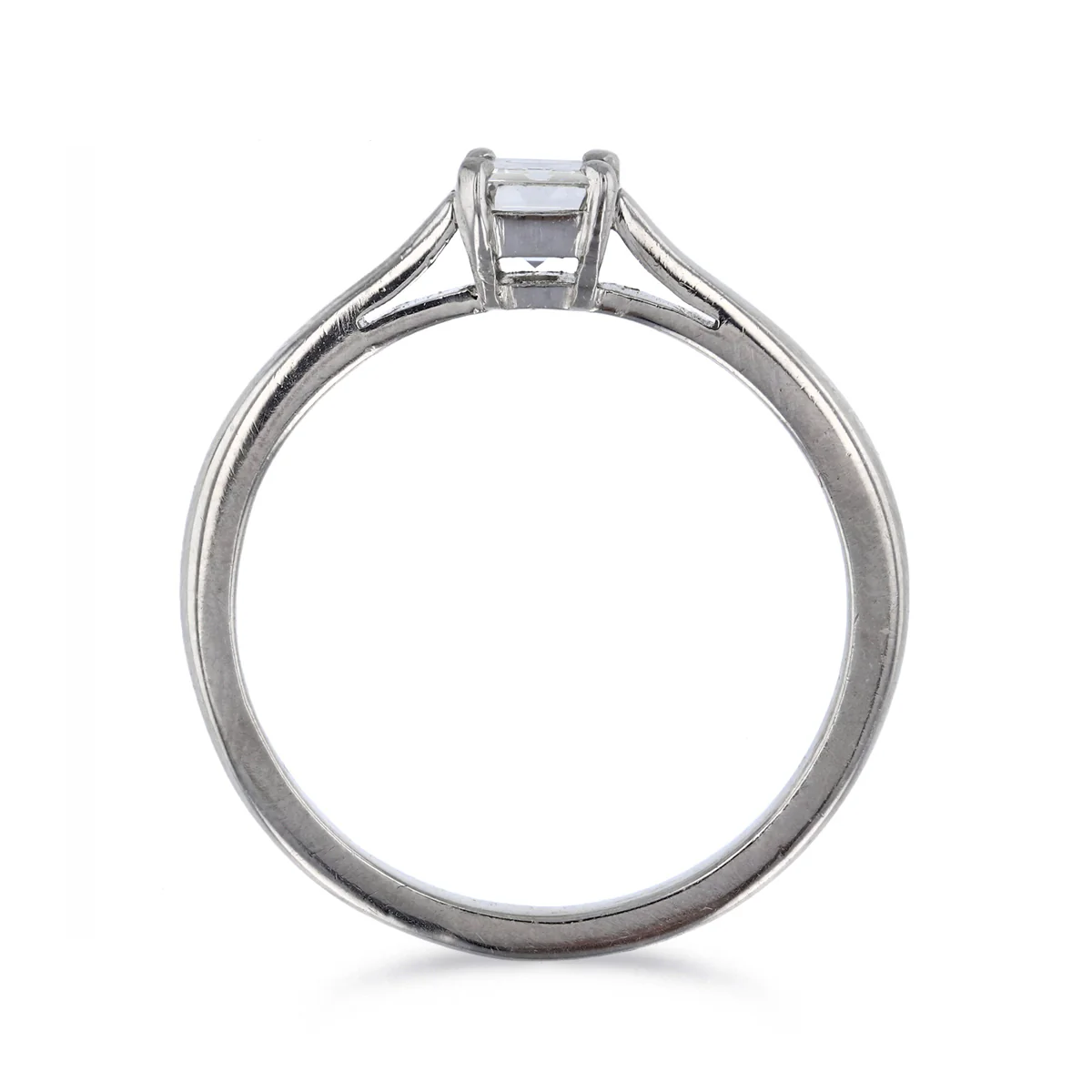 0.51ct Emerald Cut Diamond Solitaire Engagement Ring | Pre-Loved | Platinum - Image 5