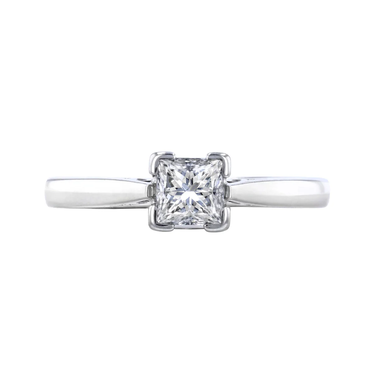 0.53ct Emerald Cut Diamond Solitaire Engagement Ring | Pre-Loved | 18K White Gold - Image 2