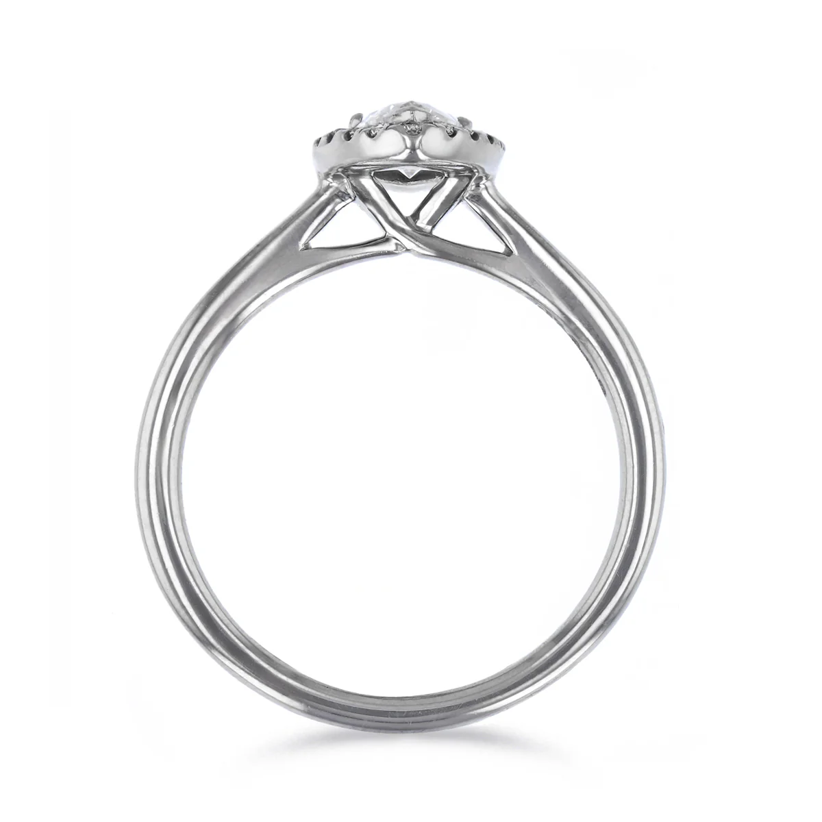 0.56ct Marquise Cut Diamond Halo Engagement Ring | Pre-Loved | Platinum - Image 5