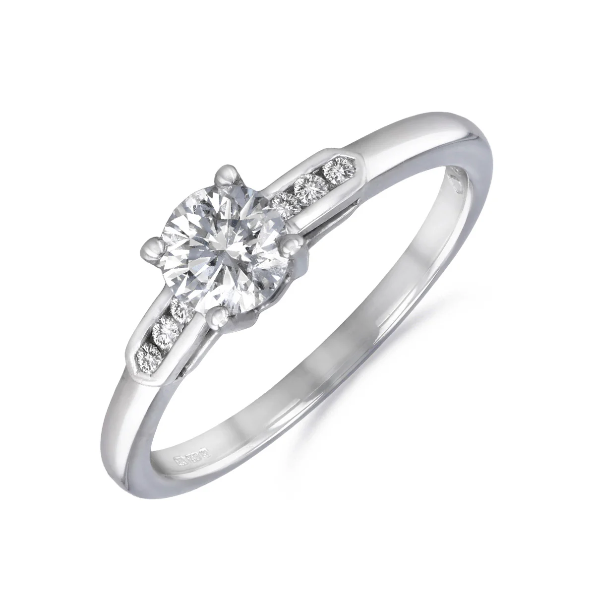 0.57ct Round Brilliant Diamond Solitaire Ring | 18K White Gold