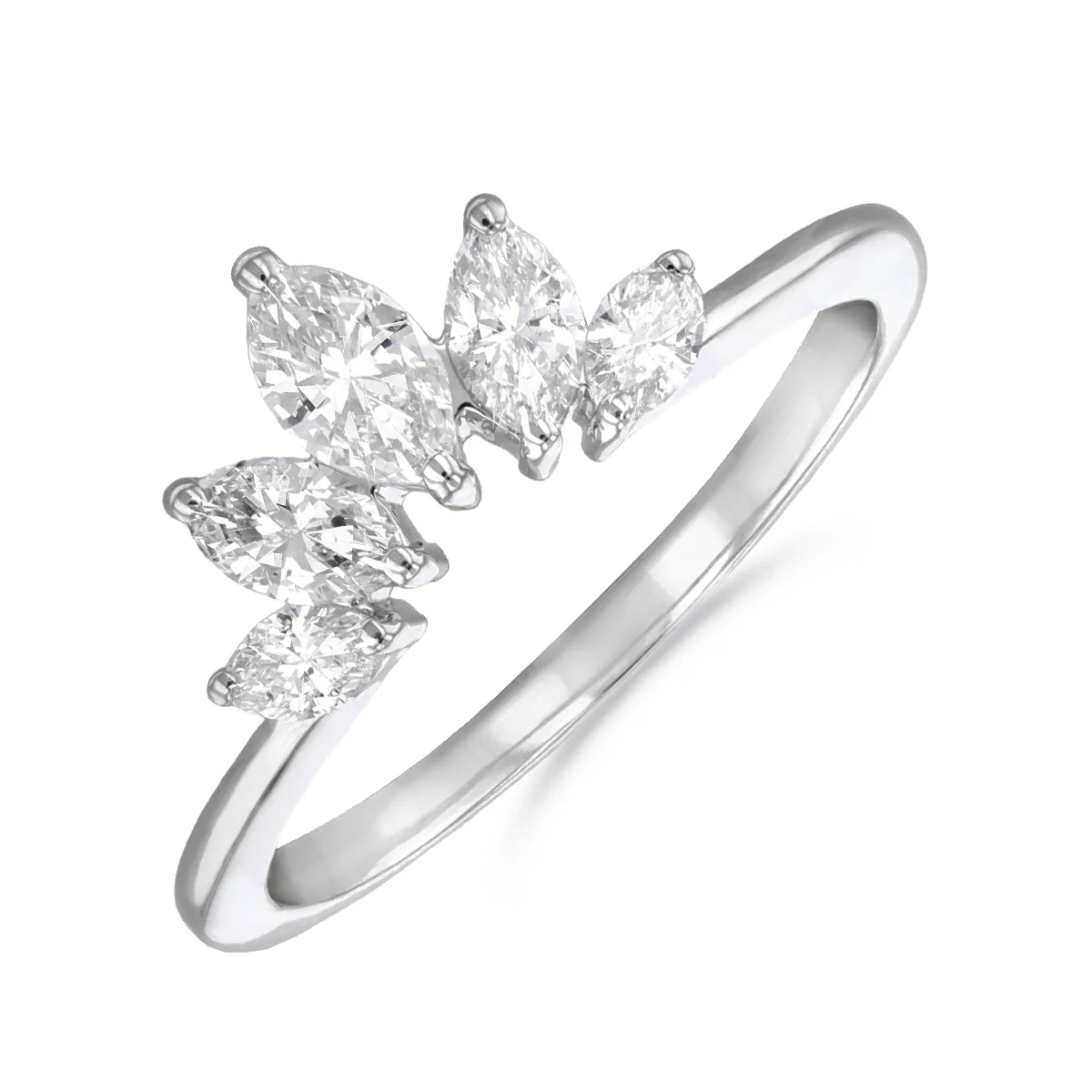 0.60ct Amira Tiara | Marquise Cut Diamond Tiara Wedding Ring | Platinum