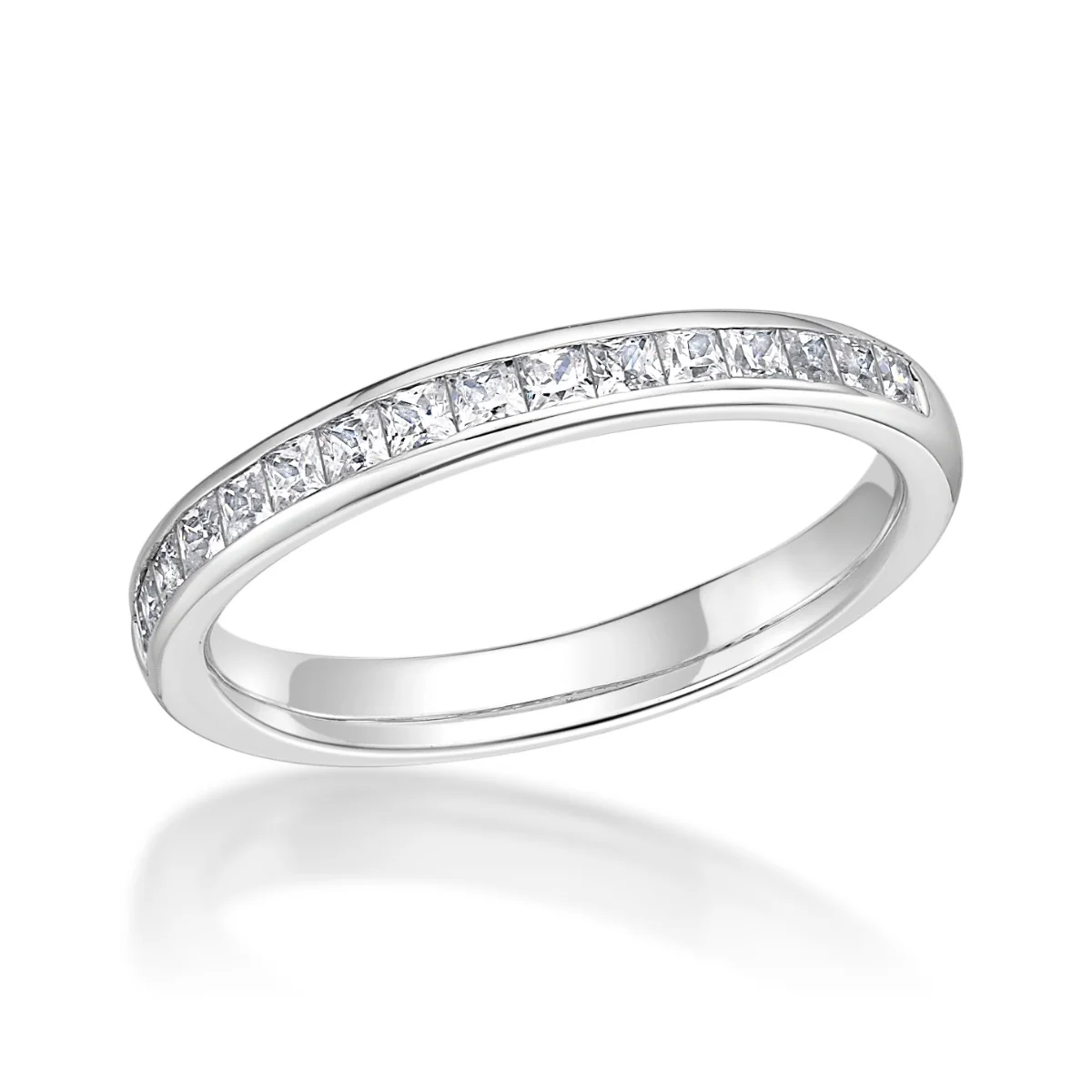 0.64ct Elodie Princess Cut Half Eternity Ring | 18K White Gold