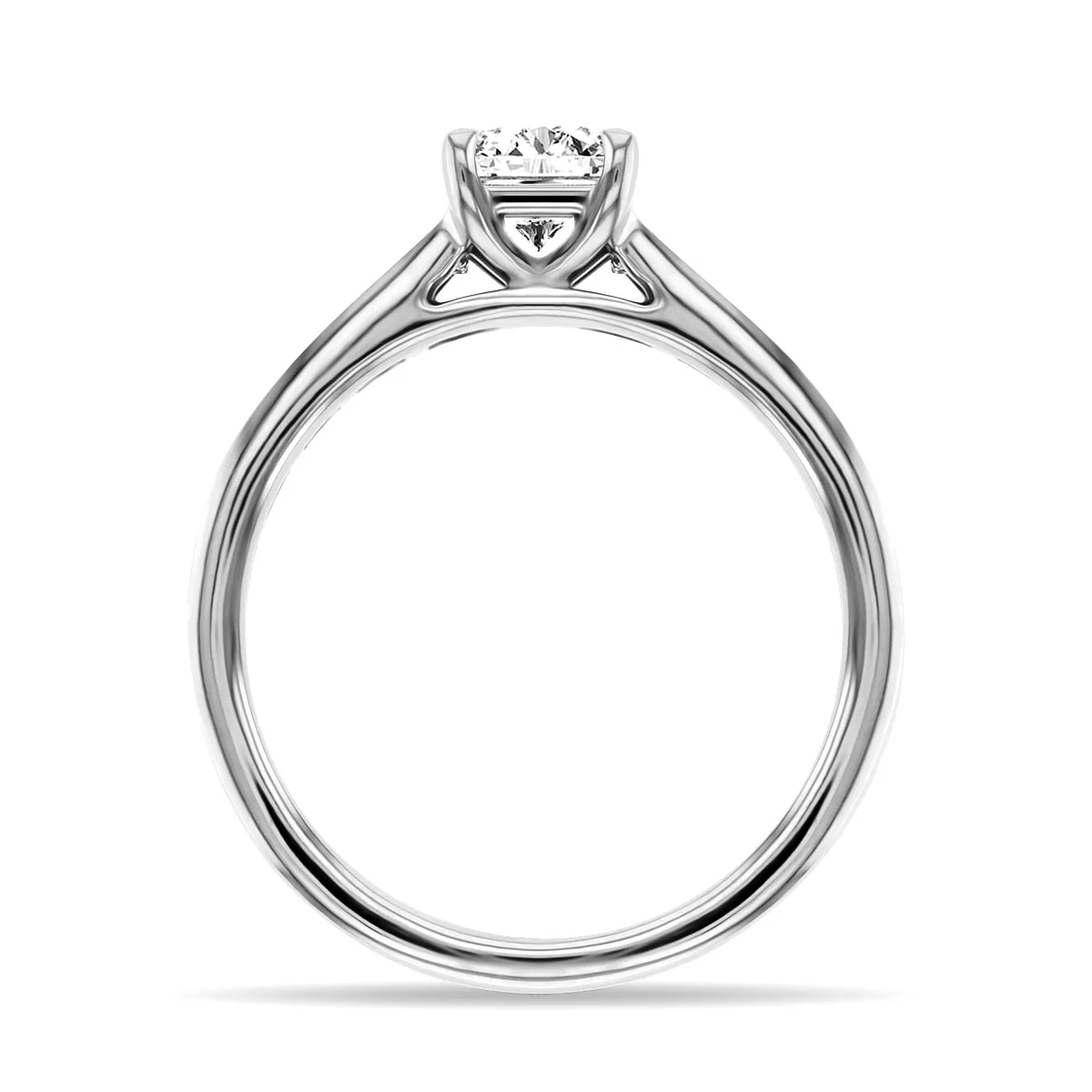 0.71 Chloe Asscher Cut Solitaire with Diamond Shoulders |  F Colour | Platinum - Image 5