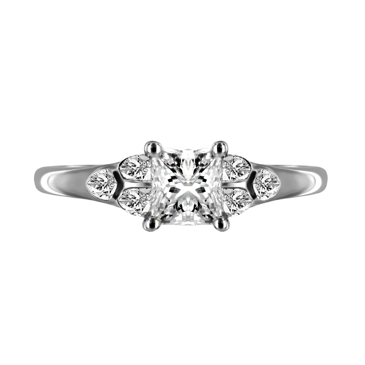 0.71ct | Princess Cut Diamond Engagement Ring | 18K White Gold - Image 4