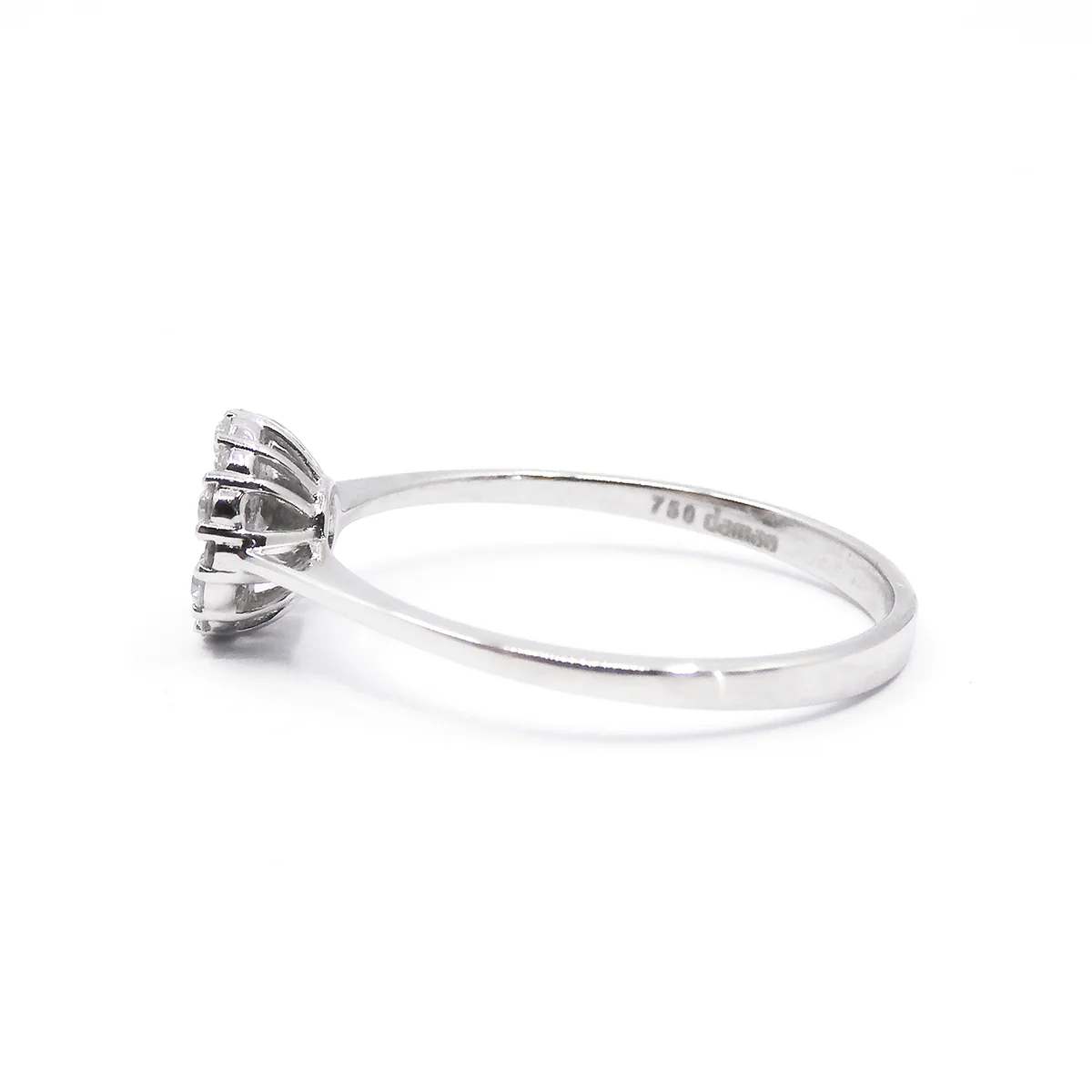 0.74ct Diamond Cluster Ring | Pre-Loved | 18K White Gold - Image 2