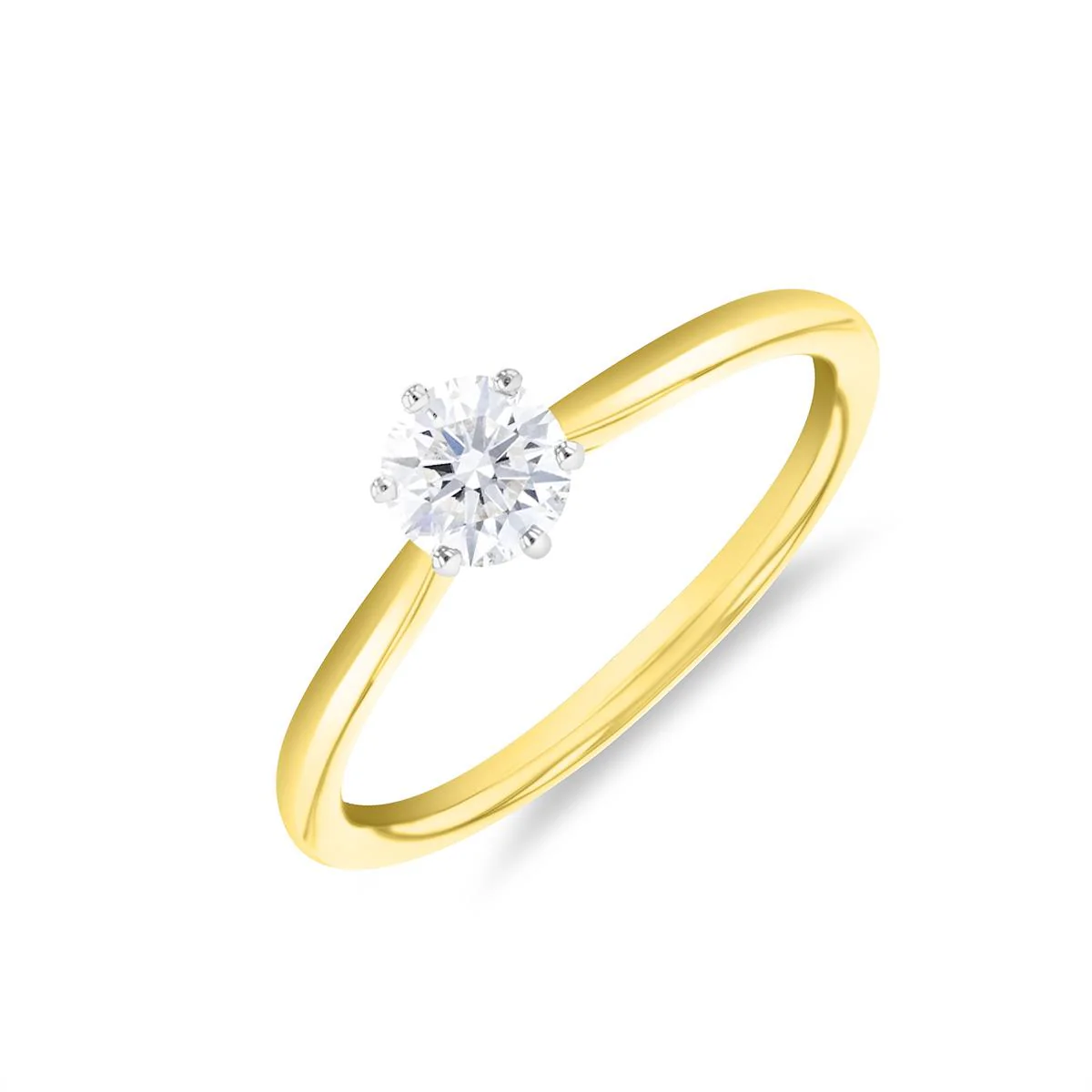 0.82ct Round Brilliant Diamond Solitaire Ring | 18K Yellow Gold