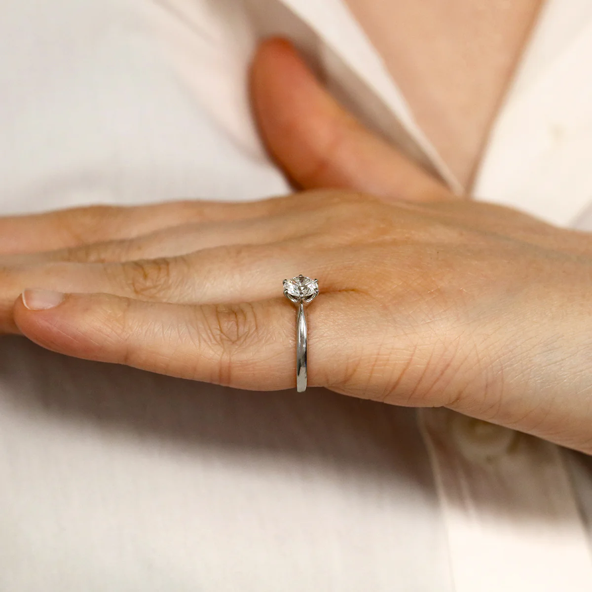 0.83ct Round Brilliant Diamond Solitaire Engagement Ring | Pre-Loved | Platinum - Image 7