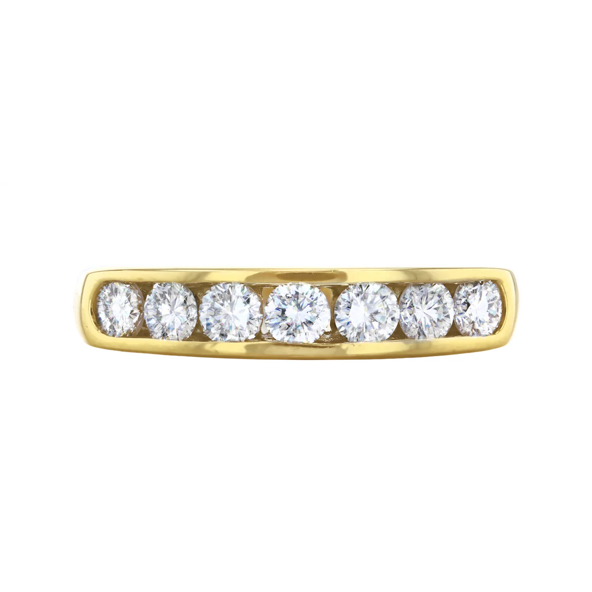 0.84ct Channel Set Diamond Half Eternity Ring | Pre-Loved | 18K Yellow Gold - Image 2