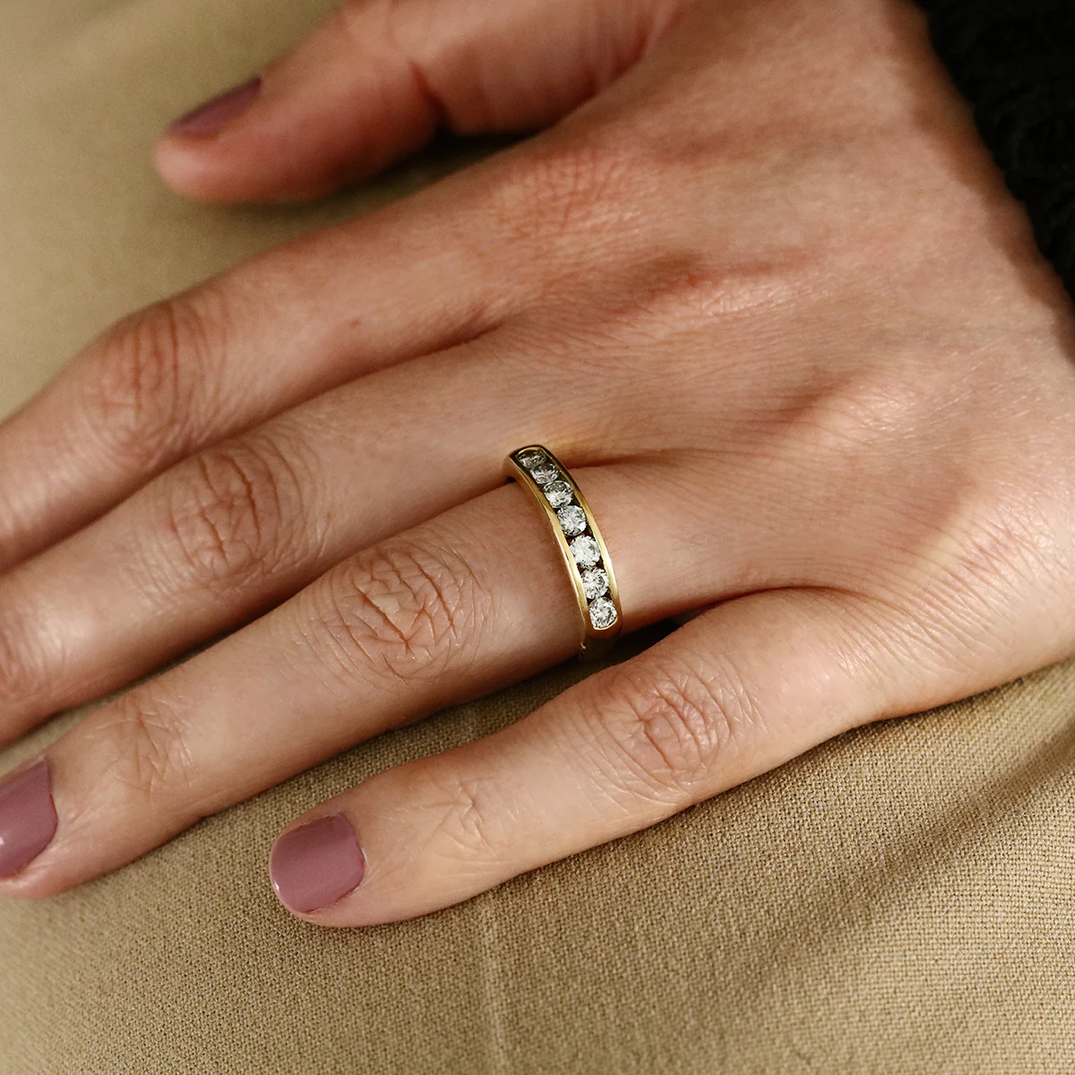 0.84ct Channel Set Diamond Half Eternity Ring | Pre-Loved | 18K Yellow Gold - Image 7