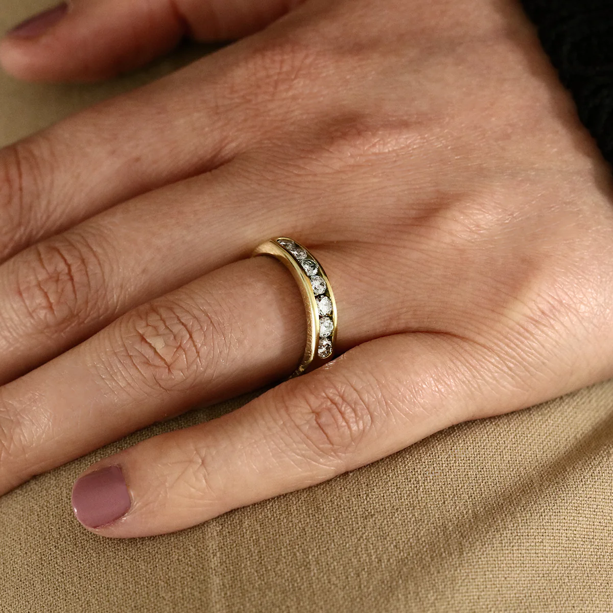 0.84ct Channel Set Diamond Half Eternity Ring | Pre-Loved | 18K Yellow Gold - Image 8