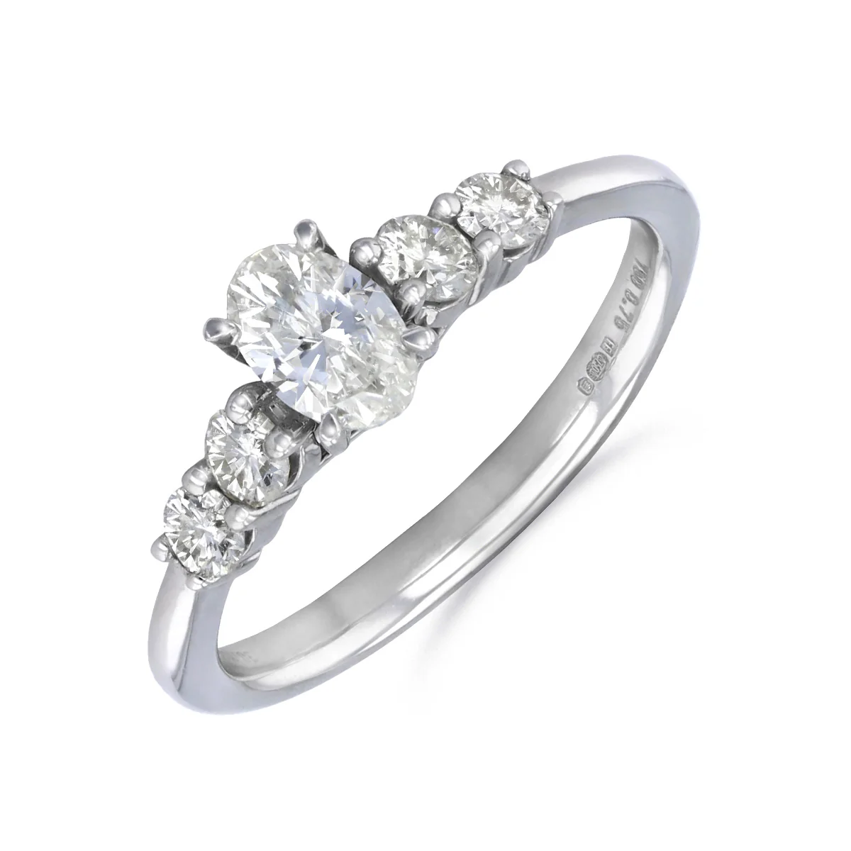 0.86ct Diamond Five Stone Ring | Pre-Loved | 18K White Gold
