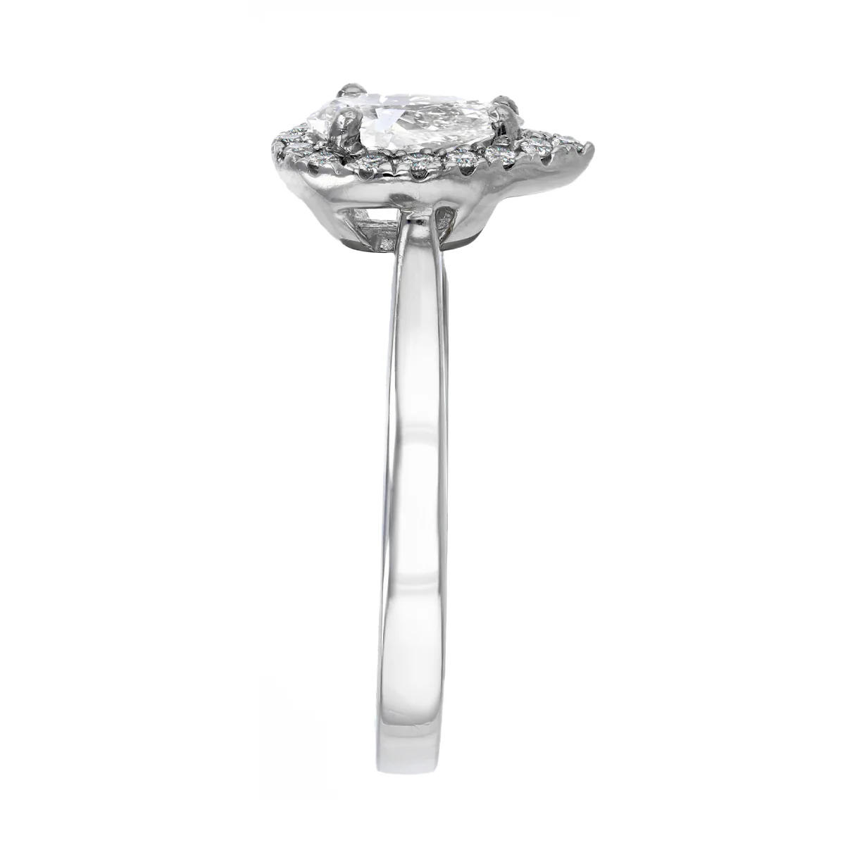 0.86ct Pear Halo Ring | Pre-Loved | Platinum - Image 4