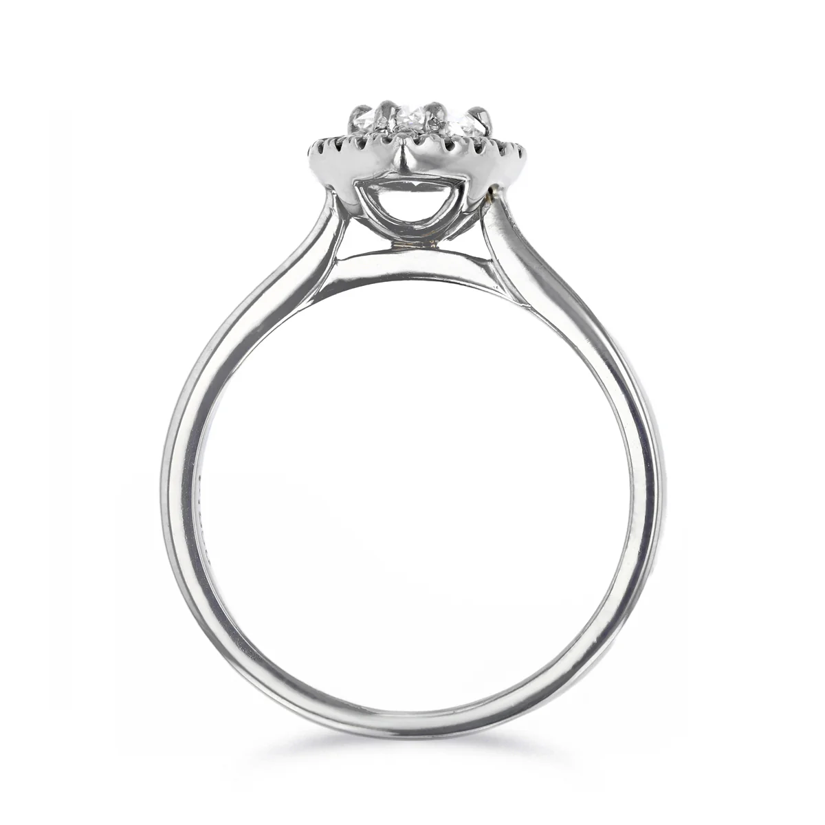 0.86ct Pear Halo Ring | Pre-Loved | Platinum - Image 5