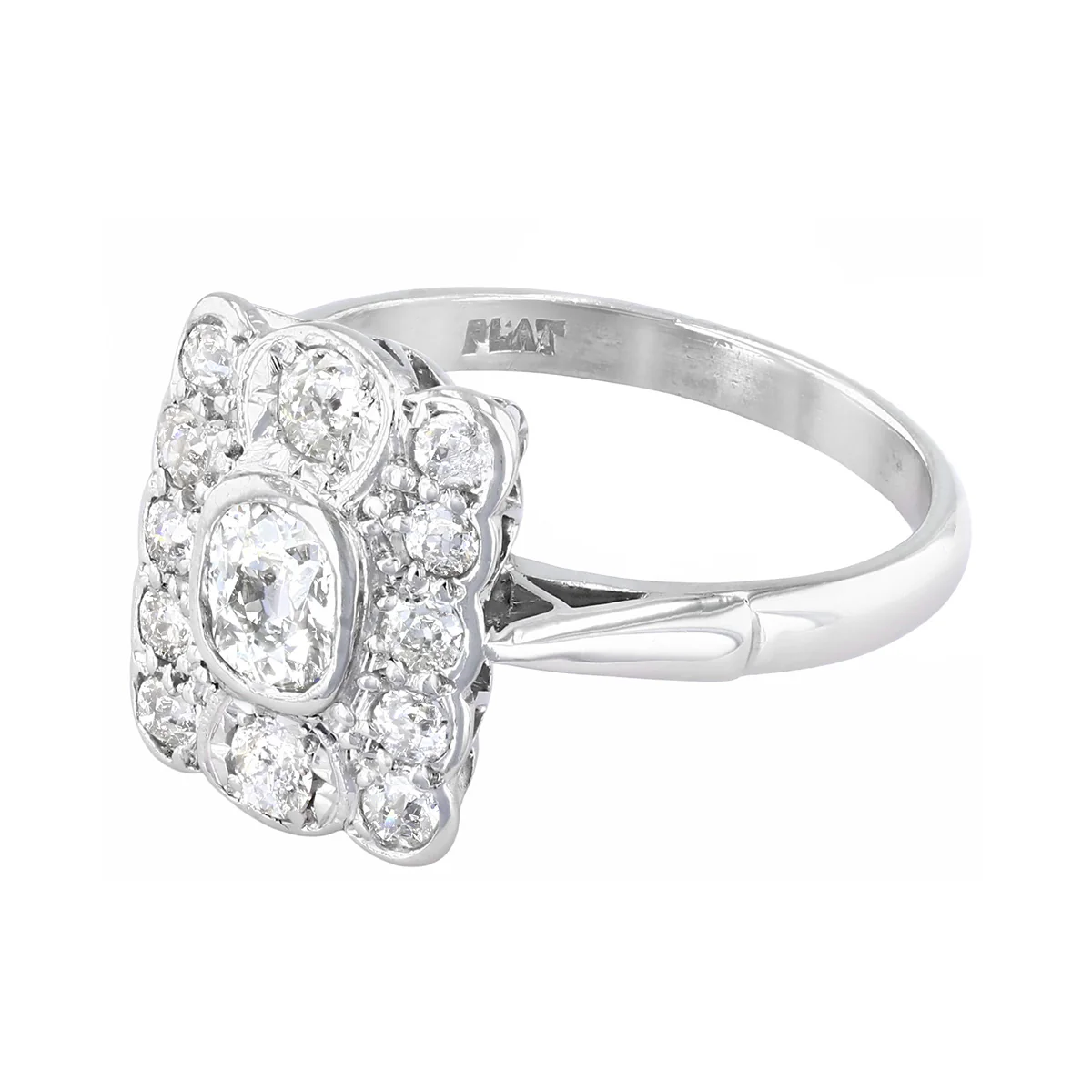 0.88ct Old Cut Diamond Art Deco Dress Ring | Pre-Loved | Platinum - Image 3