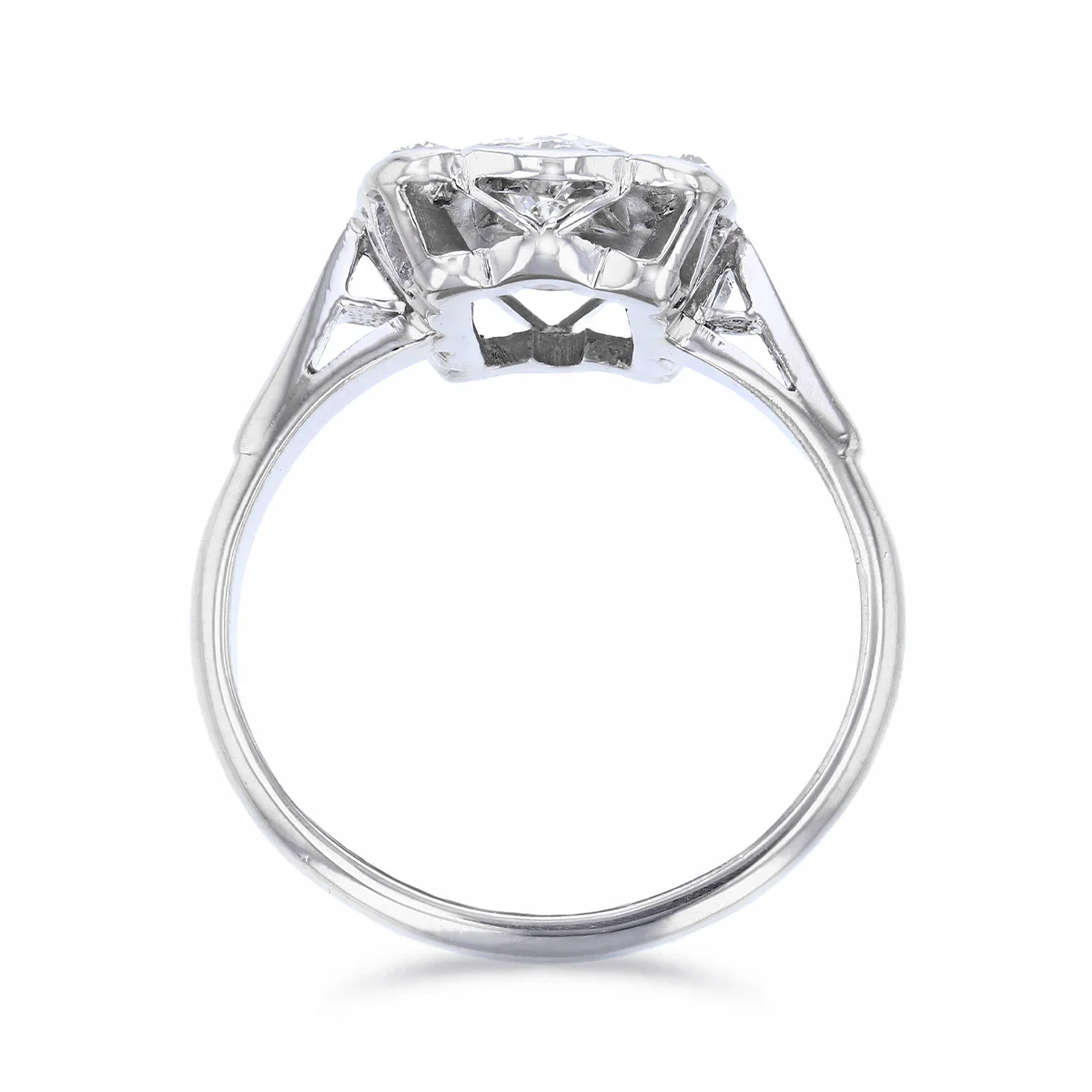 0.88ct Old Cut Diamond Art Deco Dress Ring | Pre-Loved | Platinum - Image 5