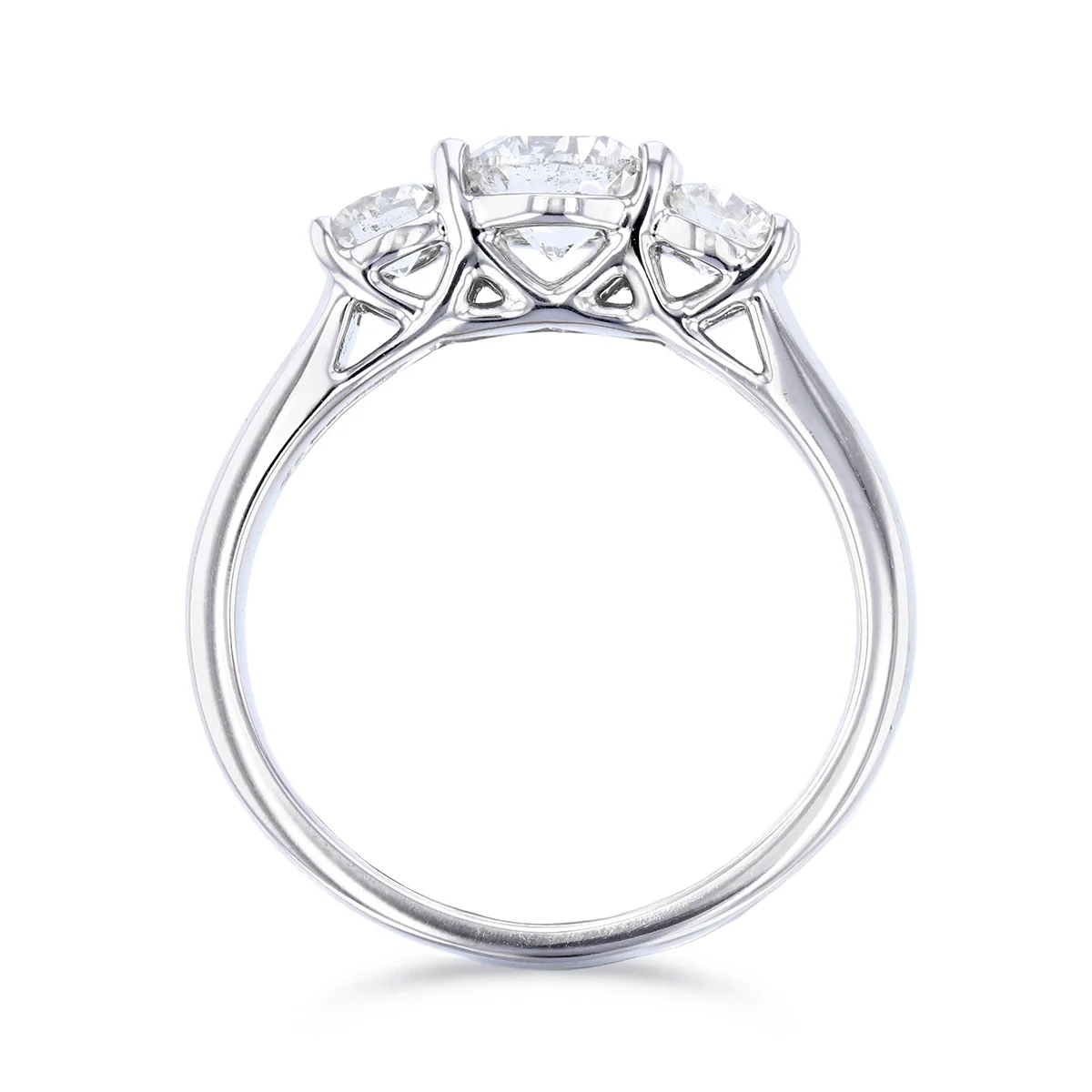 0.90ct Brilliant Cut Diamond Three Stone Ring | Pre-Loved | 18K White Gold - Image 5
