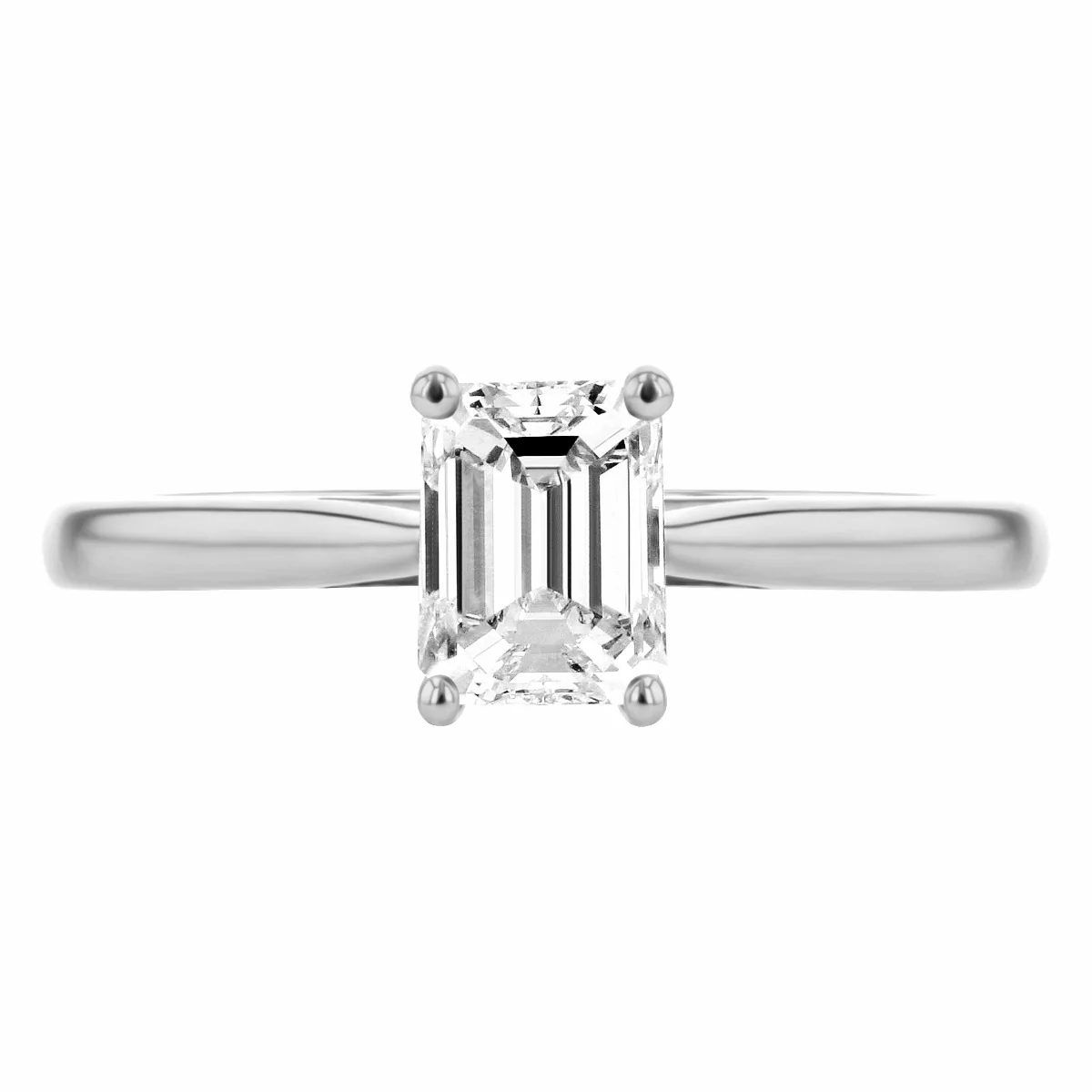 0.90ct Camille Emerald Cut Diamond Solitaire Engagement Ring | D Colour | Platinum - Image 7