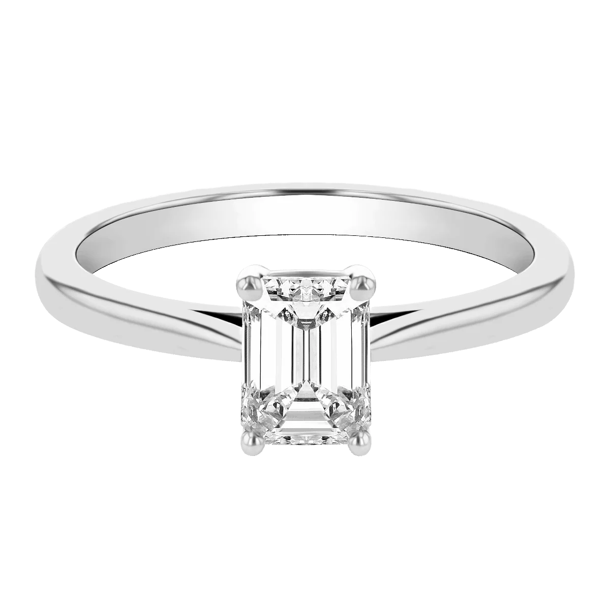 0.90ct Camille Emerald Cut Diamond Solitaire Engagement Ring | D Colour | Platinum - Image 9