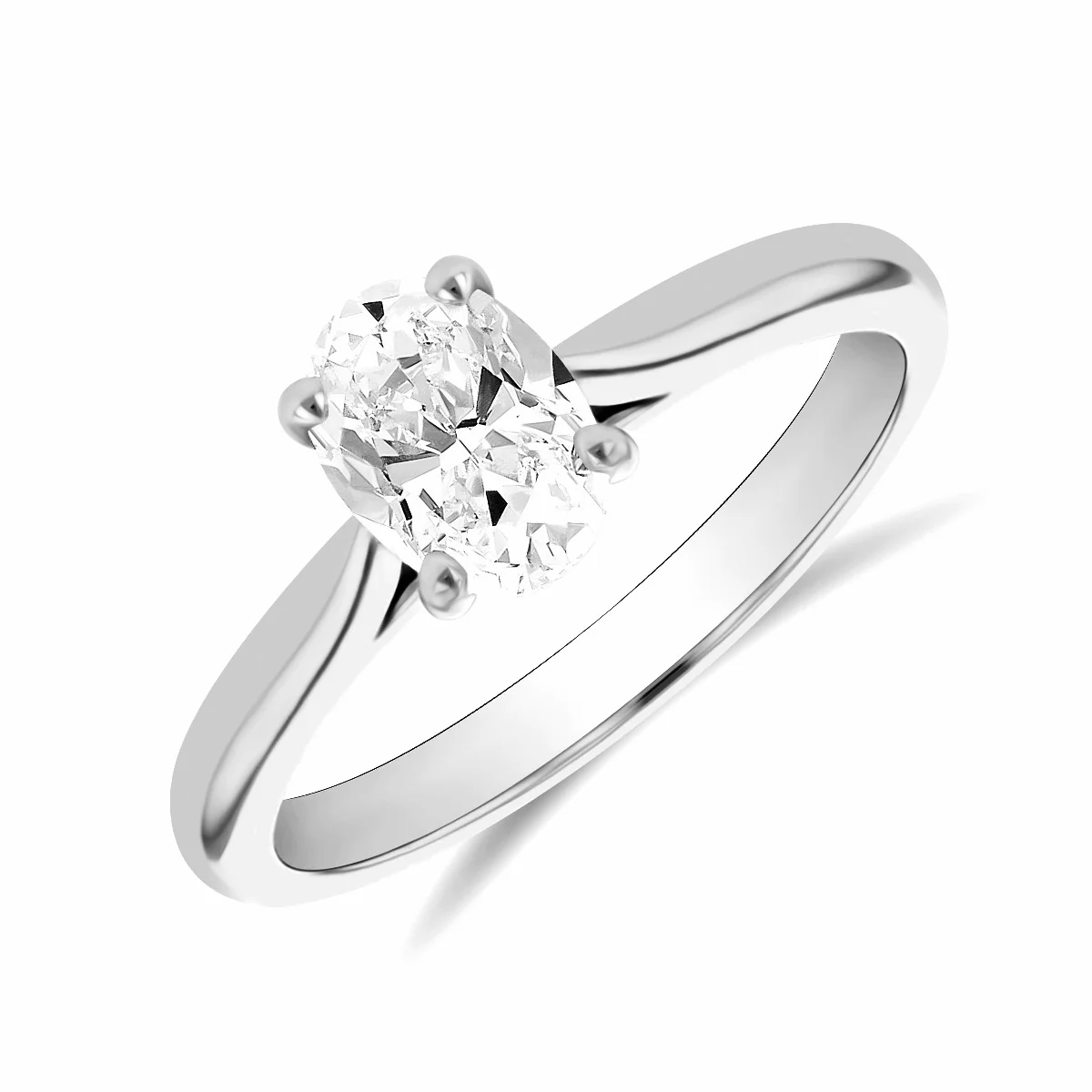 0.91ct Orla Oval Cut Diamond Solitaire Engagement Ring | Platinum